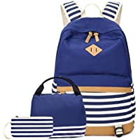 Los mejores  - FEWOFJ Mochila Escolar Chicas Lona Vintage Backpack Canvas Casual + Bolsa del Almuerzo + Monedero Grande 3pcs (Floral…